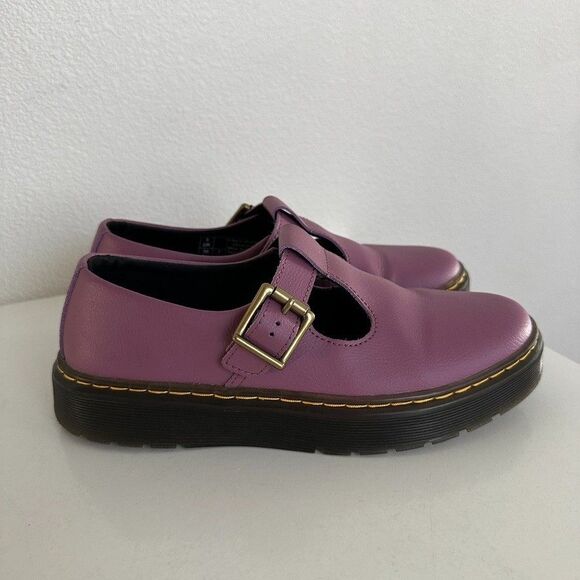 Dr. Martens Zavala Mary Jane Purple Shoes Buckle Grunge City School Women's 7 - Picture 5 of 9